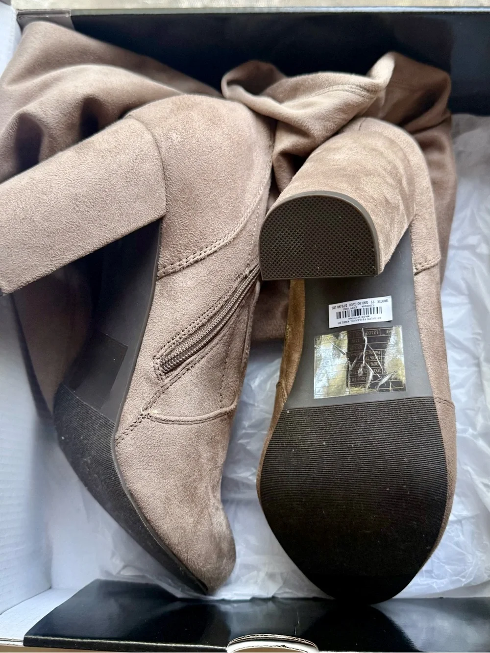 Torrid Women's Taupe Knee-High Block Heel Boots - NWT - Scrunched Boots